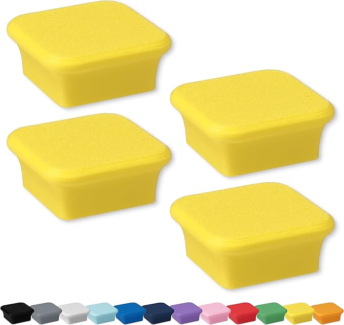 Glassboard Studio MiniBar Magnet - Strong Neodymium Rare Earth Magnets for Fridge, Whiteboard, Locker & Magnetic Glassboards - Crafting & Office Use - Strong Fridge Magnets (Sunshine Yellow, 4)-DeskLoop Office