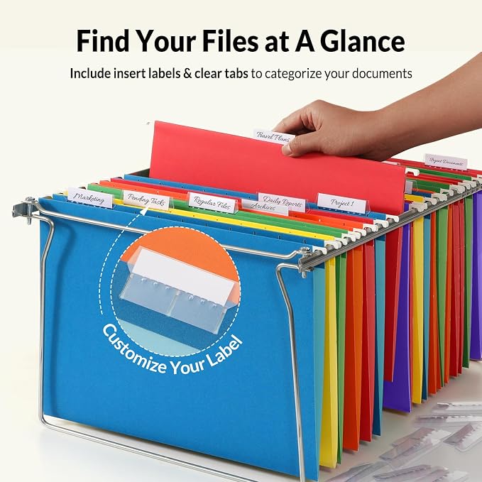 SUNEE Hanging File Folders, 6 Pack Letter Size Hanging File Folders - Image 2