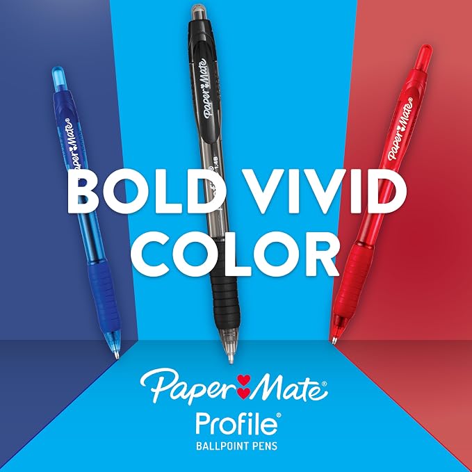 Paper Mate Profile Retractable Ballpoint Pens, Bold Point, Teacher Supplies - Image 3