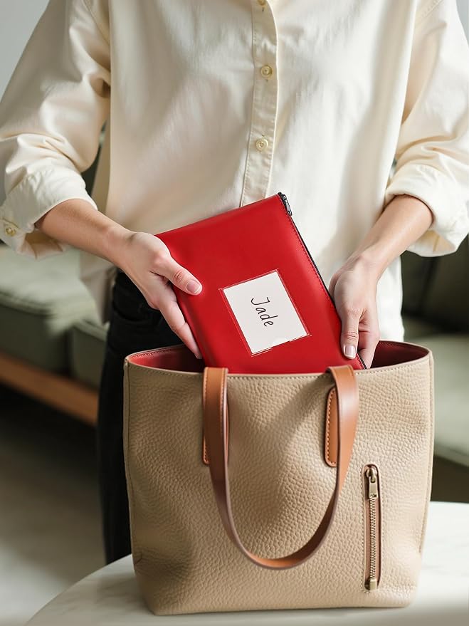 SMARTAKE Money Bags with Zipper, Waterproof Leather Money Pouches, - Image 8