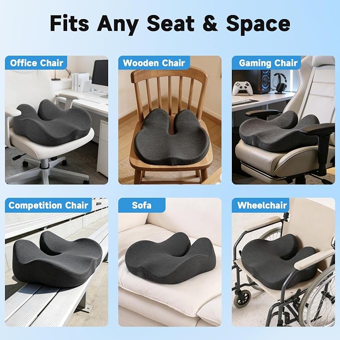 Seat Cushion for Office Chairs – Large U-Shaped Memory Foam Desk Chair Cushions - Image 5