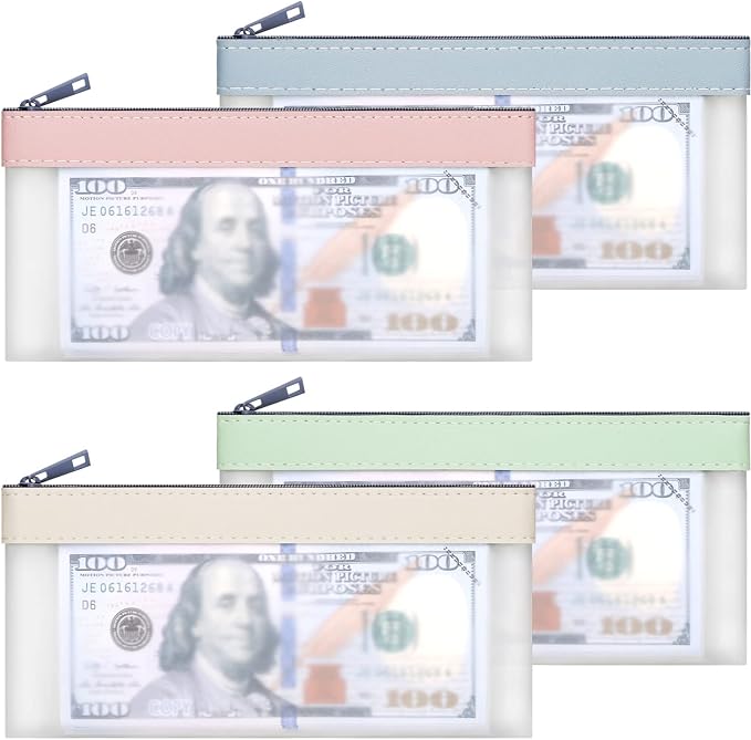 Clear Money Envelopes for Cash 7.6"x3.7" | Money Bags by VOCHIC