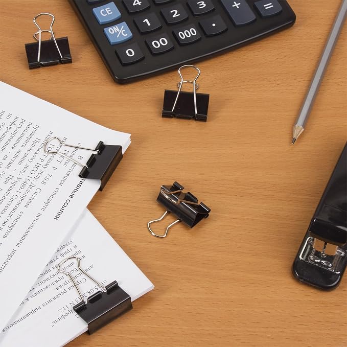 120 Pcs Small Binder Clips Black, 0.75in/19mm Mini Binder Paper Clips, Paper - Image 8