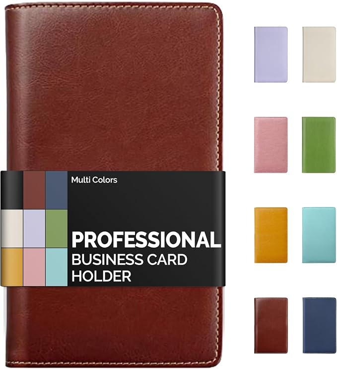 Sooez Leather Professional Business Card Book Holder Organizer, 240 Capacity by Sooez