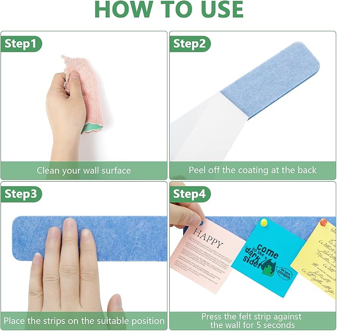 8 Pcs Felt Pin Board Bar Strips Bulletin Board - Image 7