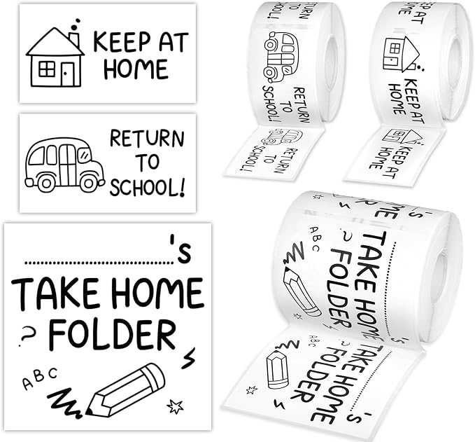 JarThenaAMCS 3 Rolls 900 Pcs Student Homework Folder Labels Return to School by JarThenaAMCS