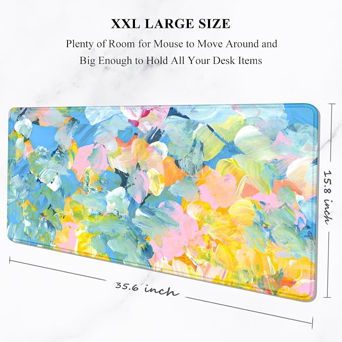 Auhoahsil Desk Mouse Pad, Large Gaming Mousepad, XXL Desk Pad, Extended Long - Image 2