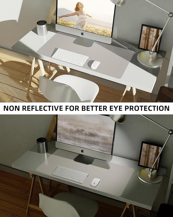 Leather Desk Pad Protector, Mouse Pad, Office Desk Mat, Non-SlipPU Leather Desk - Image 4