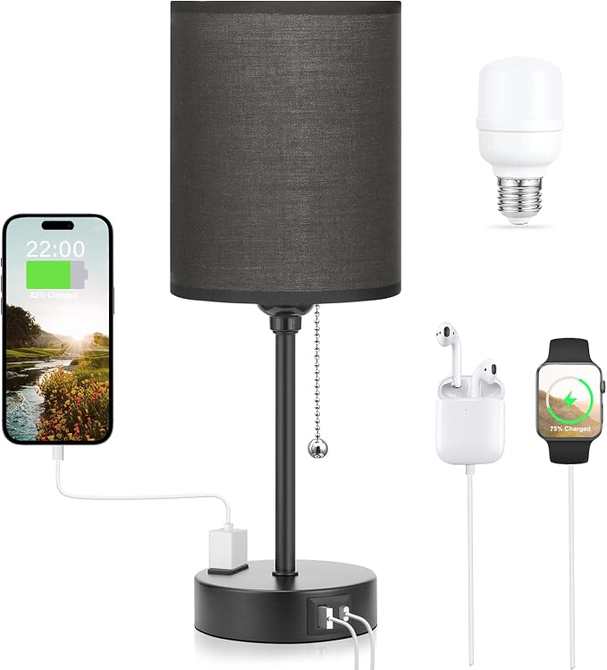 Dicoool Black Bedroom Lamp 3 Color Temperatures by DicooolDirect