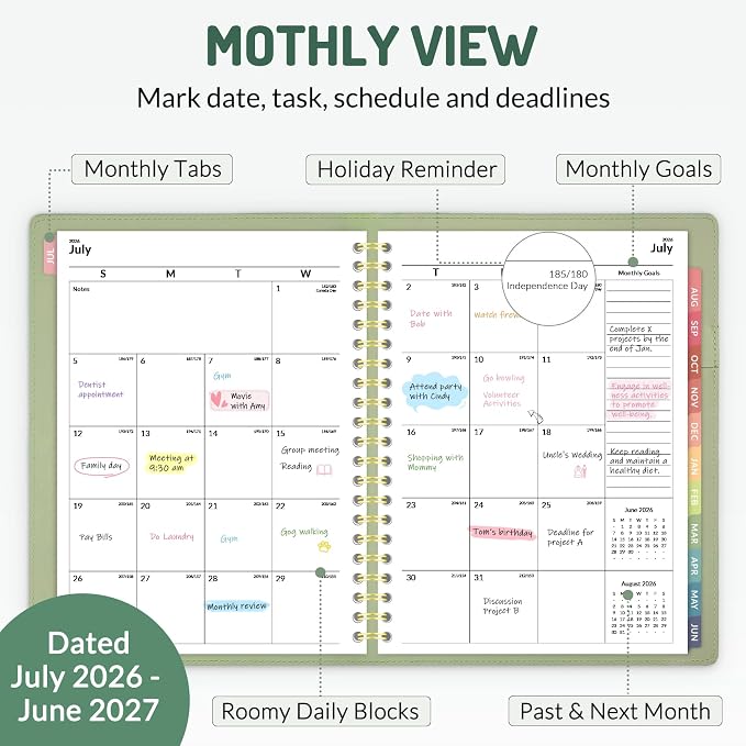 Forvencer Planner 2026-2027, Academic Planner Weekly & Monthly, Vegan Leather - Image 2