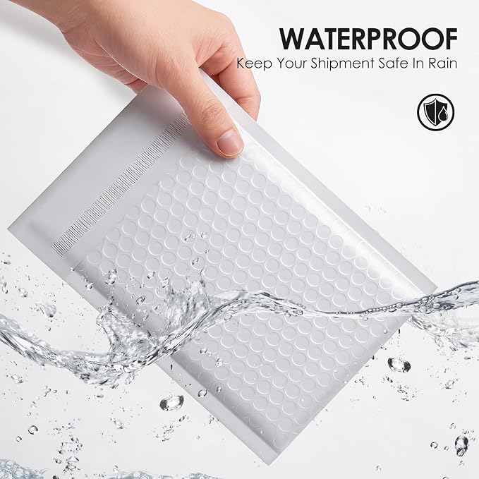 packbabol Bubble Mailers 6x10" 50 Pack Grey and White Padded Envelopes Mailers - Image 4