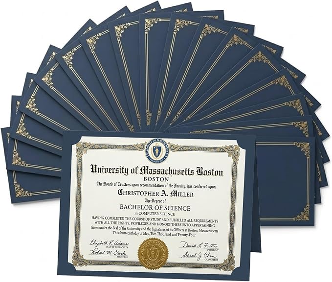 Certificate Holders 8.5 x 11, 30 Pack Extra Thick Diploma Covers, School Awards by Unknown
