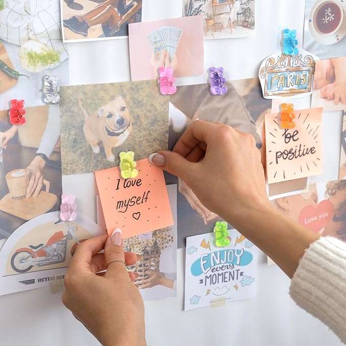 36 Pieces 9 Colors Fun Push Pins, Cute Bears Push Pins, Decorative Thumb Tacks - Image 5