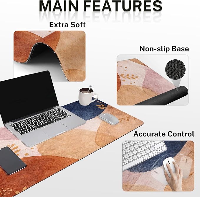 Britimes Abstract Boho Keyboard Mouse Pad Set 4in1 Large Mousepad+Keyboard - Image 3
