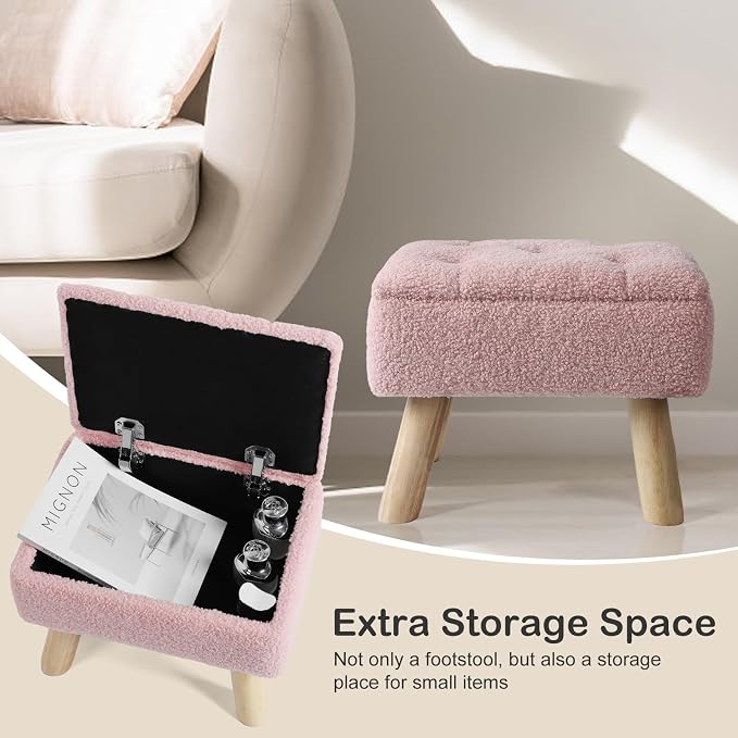 OGEMXU Storage Ottoman, Small Foot Stool Ottoman - Image 5