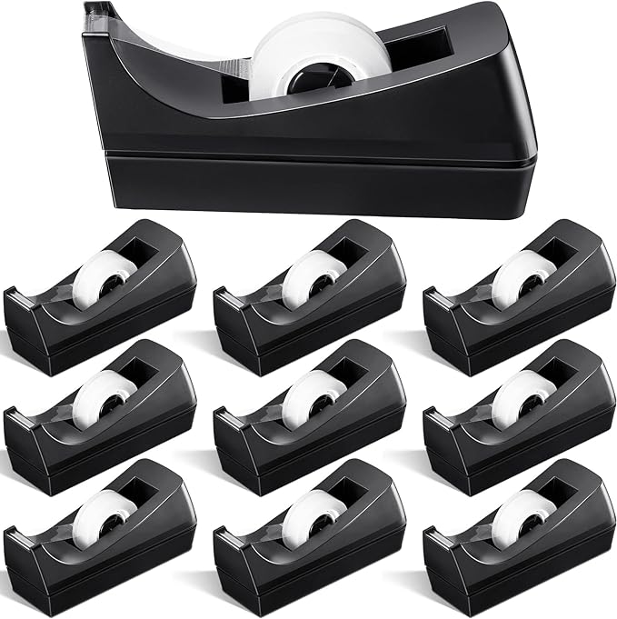 10 Pack Desktop Tape Dispenser Tape Roll Non Skid Base Tape Dispensers for Office Home School (Tape Not Included)-DeskLoop Office