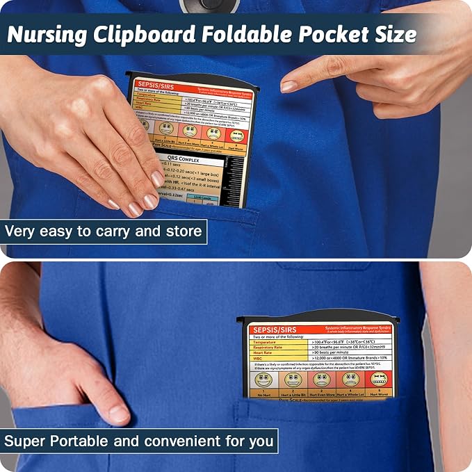 Trustnice Nursing Clipboard Foldable DIY Edition Medical Cheat Sheets Aluminum - Image 3