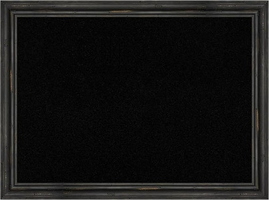 Amanti Art Black Cork Board for Wall, 23x31 Vision Board with Black Wood Frame, Medium Corkboard Office Decor for Home Organization, Country Rustic Corkboard Pinboard to Display Items for Home-DeskLoop Office