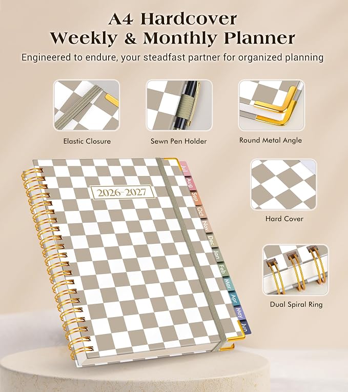 Academic Planner 2026-2027, Hardcover Weekly and Monthly Calendar Planner from - Image 4