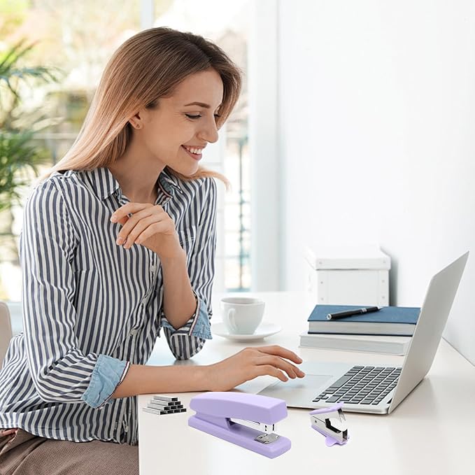 2 Pack Purple Office Staplers, 25-Sheet Capacity - Image 4