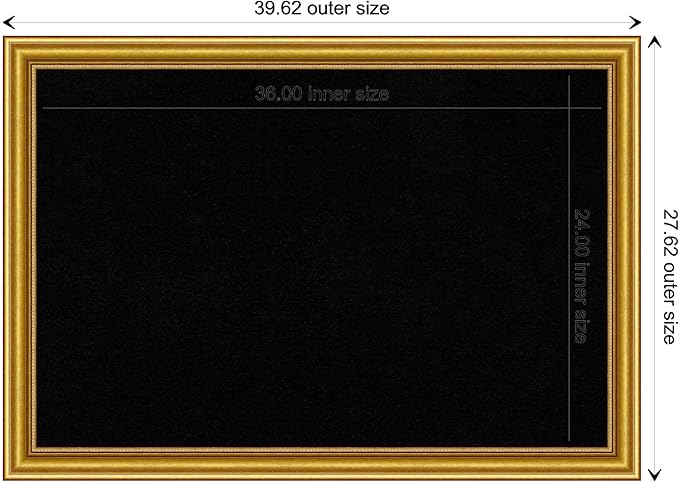 Amanti Art Black Cork Board for Wall, 28x40 Vision Board with Gold Wood Frame, Large Corkboard Office Decor for Home Organization, Traditional Corkboard Pinboard to display items for home organization-DeskLoop Office