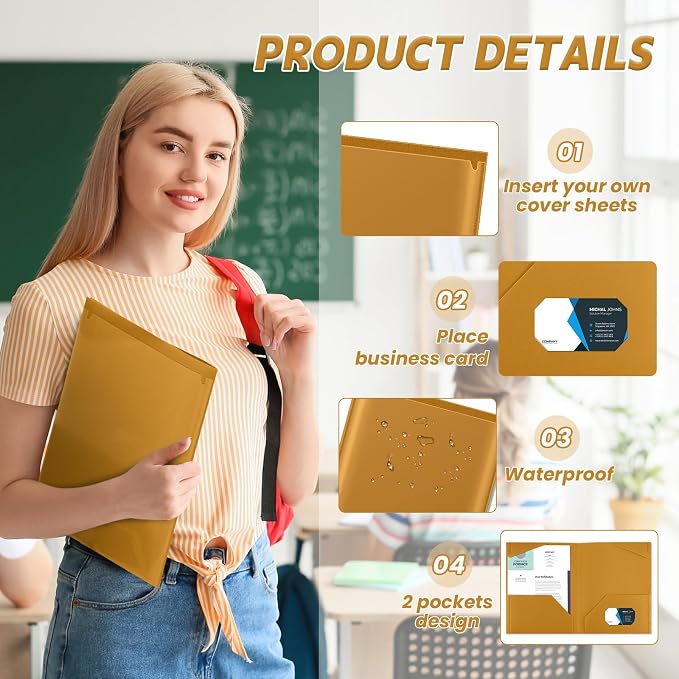 Henoyso 36 Pack Brown Plastic Folders - Image 3
