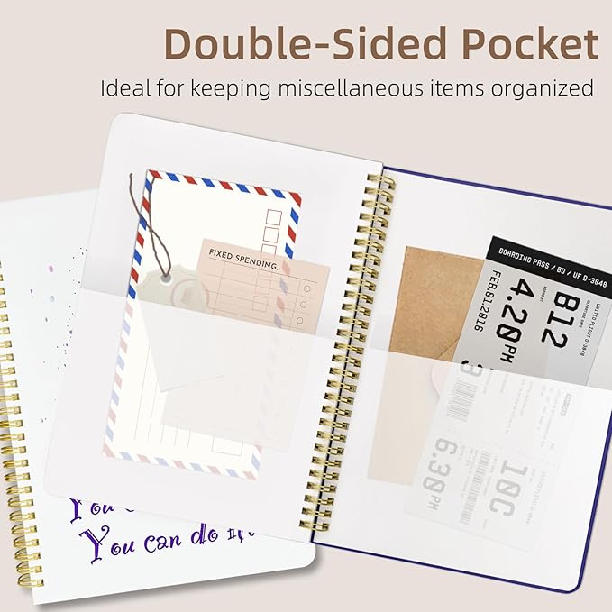 Cute Spiral Notebook journal B5 Aesthetic Pretty Design for Women Girls Kawaii with Pocket, 10 x 7.2 inch, Lined, Dream Castle-DeskLoop Office