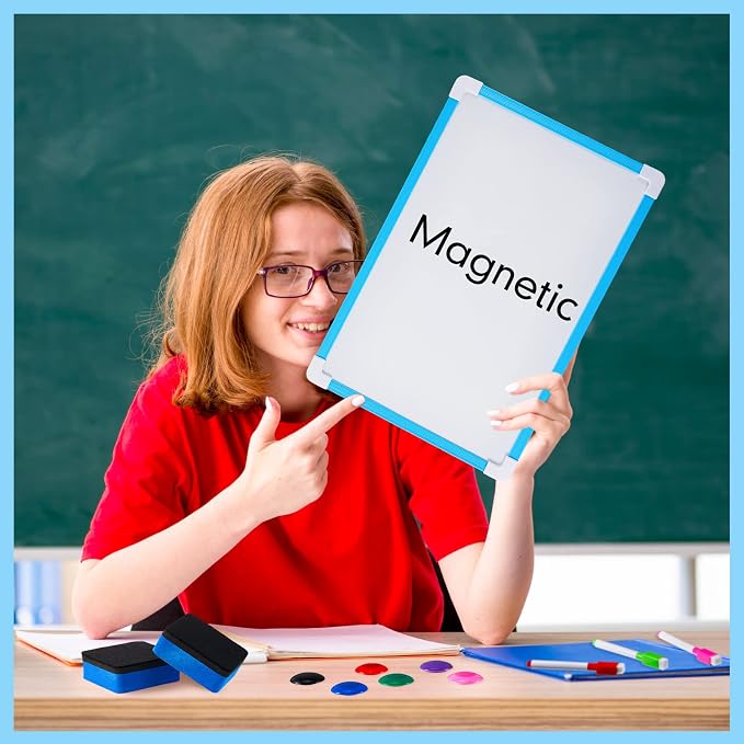 Colarr 12 Pack Hanging Magnetic Dry Erase Board 8'' x 12'' Small Double Sided - Image 5