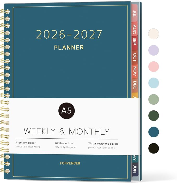 Forvencer Academic Planner 2026-2027, Weekly & Monthly Calendar Planner by Forvencer