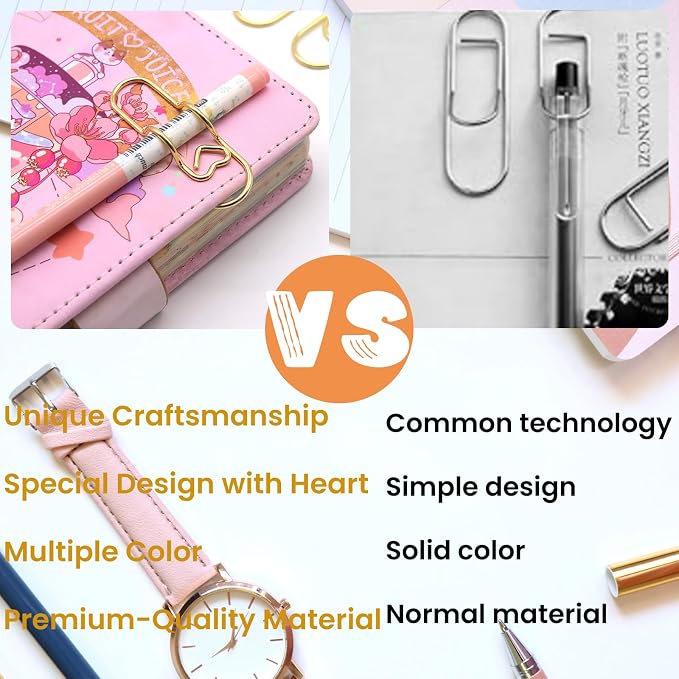 Qomamount Pen Holder for Notebook, Lovely Paper Clip Holder Multifunctional - Image 4