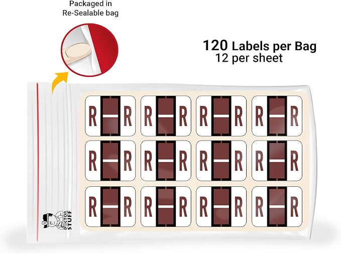 Doctor Stuff - File Folder Labels, Alphabet Letter R Stickers, Compatible - - Image 5