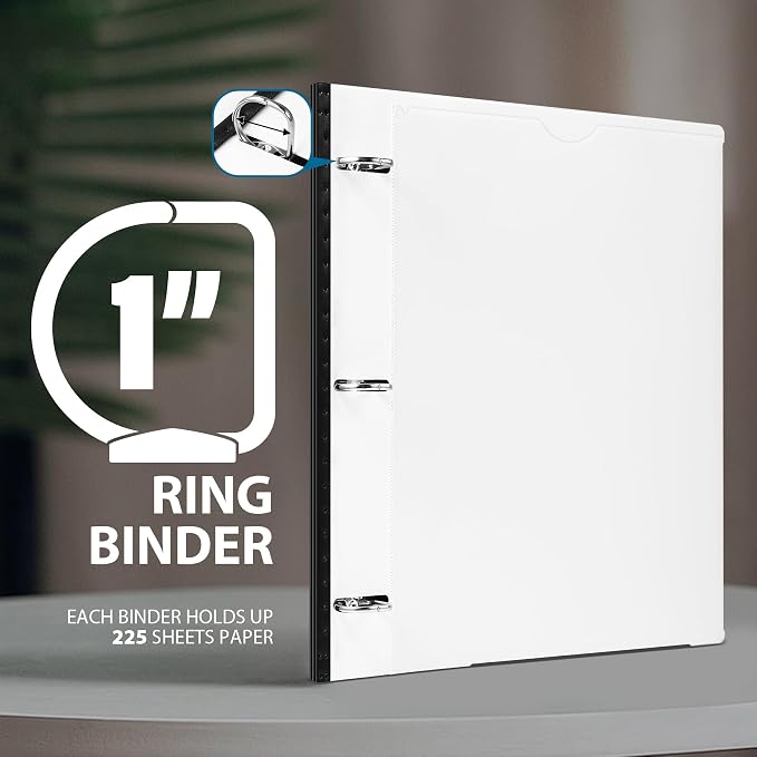 WOT I 1 Inch Telescoping 3 Ring Binder 4 Pack, Expandable Flexible Binder - Image 6