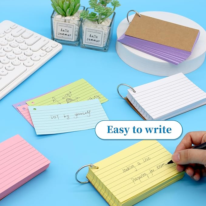 1000 PCS Index Cards 3x5 Inches Colored Flash Cards - Image 4