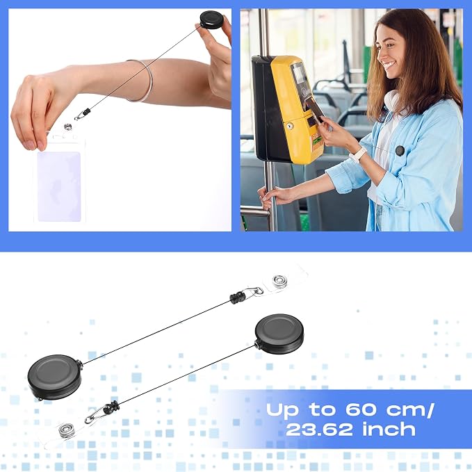 Zonon 100 Pcs Retractable Badge Reel Clips ID Card Holder Reel - Image 3