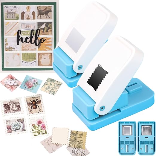 2 Pcs Paper Punch | Stamp Punch | Square Hole Punches | 1x0.8 inch Rectangular by CYFUNDESIGN