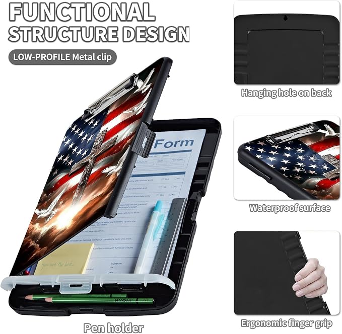Clipboard with Storage, Clip Boards 8.5X11 with Storage Pen Holder, Heavy Duty - Image 3