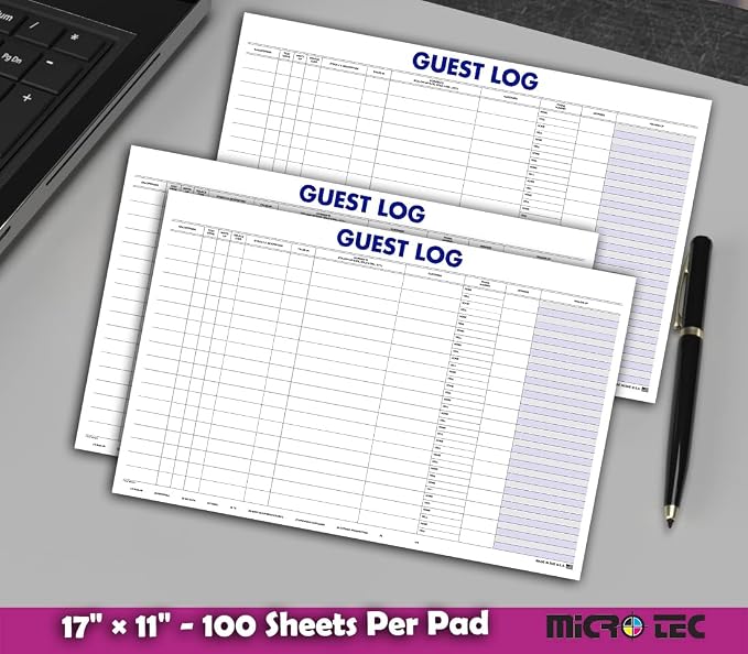 Guest Log Book for Automotive Dealerships – Customer Sign-in Tracking Log – 17" - Image 6