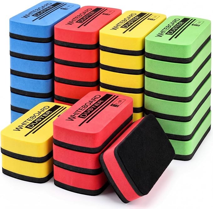 Outus 30 Pcs White Board Erasers Bulk Magnetic Dry Erase Erasers Assorted Color by Outus