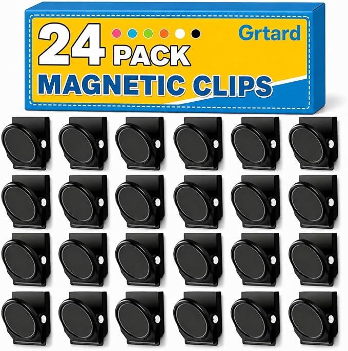 Grtard 24 Pack Magnetic Clip 1.8Inch, Clips by Grtard
