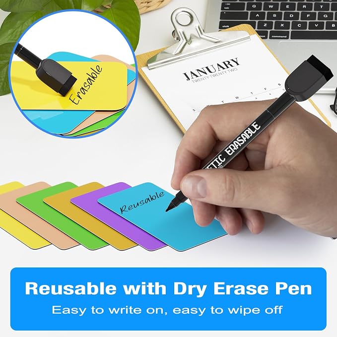 Reusable Magnetic Sticky Notes: 30PCS 2"x4" Dry Erase Magnets Labels - Image 3