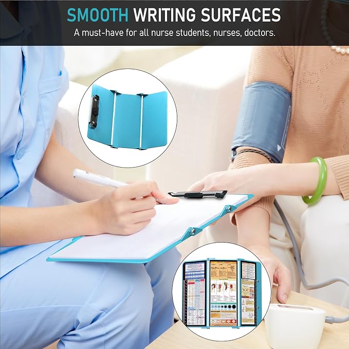 Nursing Clipboard Foldable, Foldable Clipboard w/Nursing Edition Cheat Charts - Image 4