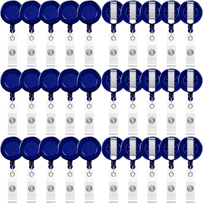 Zonon 30 Pcs Retractable Badge Reel Clips ID Card Holder Reel by Zonon