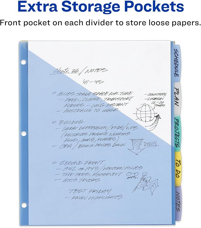 Avery Write & Erase Pocket Plastic Dividers - Image 7