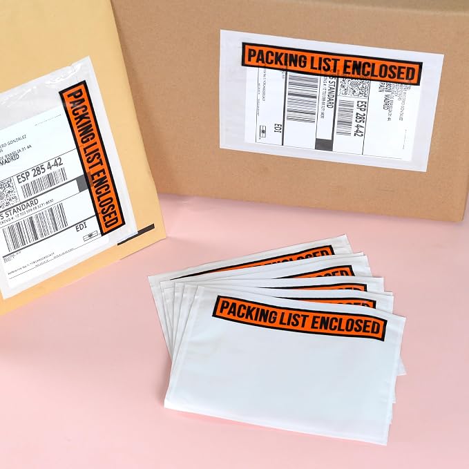 1000 PCS 7.5"x 5.5" Clear Self-Adhesive Packing List Envelopes - Image 8