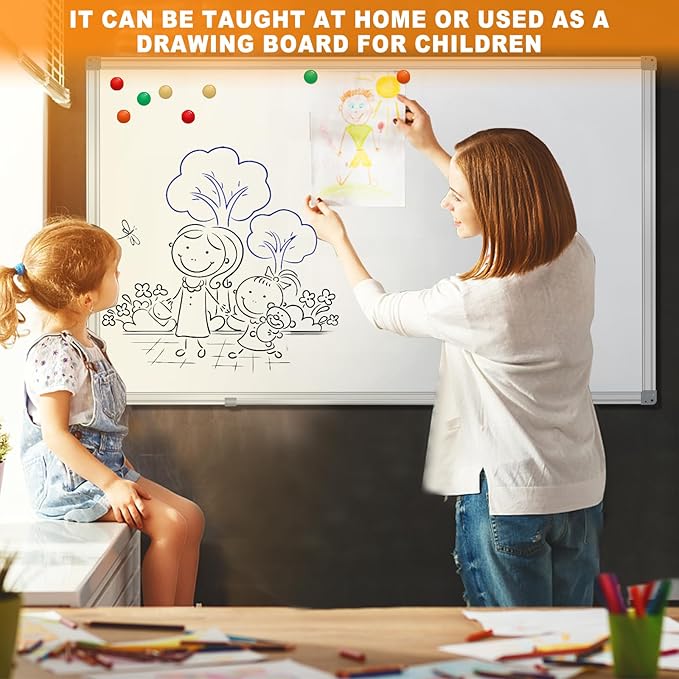 H-Qprobd Dry Erase Board for Wall 72"x40" Aluminum Presentation Magnetic Whiteboard with Long Pen Tray, Wall-Mounted White Board for School, Office and Home-DeskLoop Office