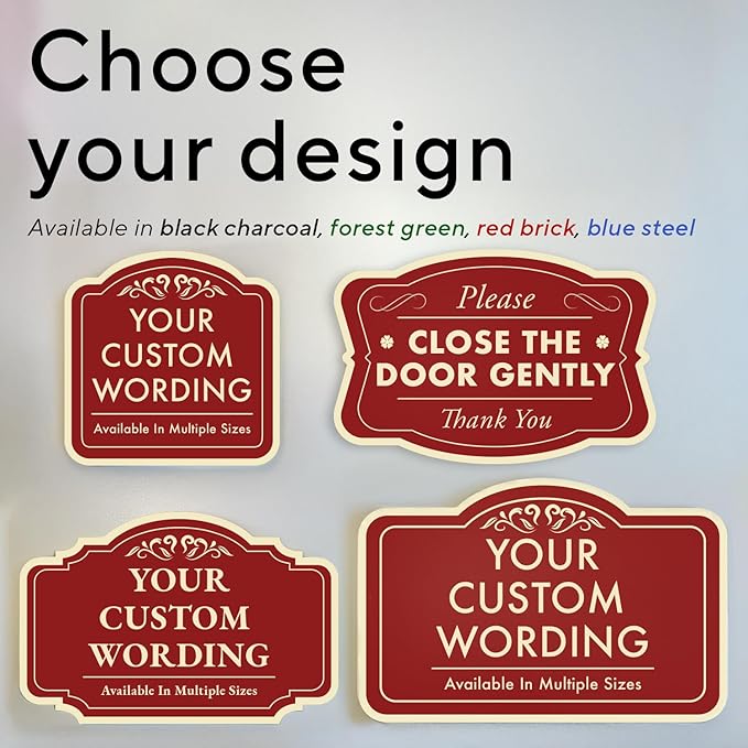 Custom Outdoor Aluminum Sign, Decorative Driveway Sign, Waterproof, 24x24 Red - Image 3