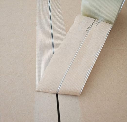 BOMEI PACK 6PACK Reinforced Packing Tape, 5.5Mil 2Inx 60Yds, Heavy Duty Fiber Strapping Adhesive Packaging Tape