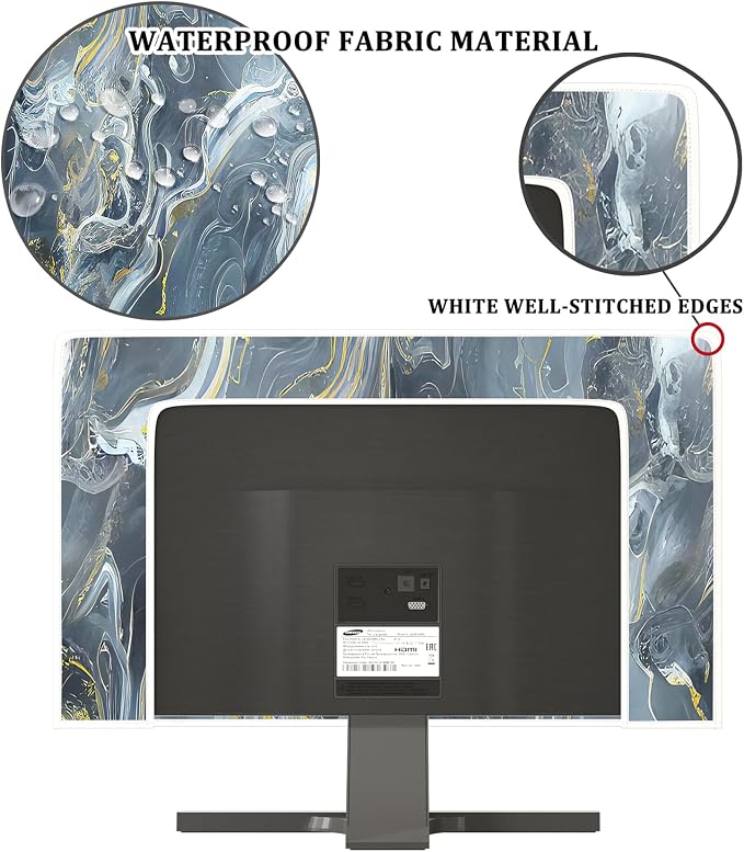 Baocicco Gray Gold Marble Waterproof 50, 52 Inch TV Dust Cover Anti-Static - Image 3