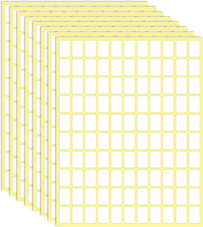Sliverdew White Labels Stickers, 3300 Pack Small 0.5" x 0.75", Removable Blank by Sliverdew
