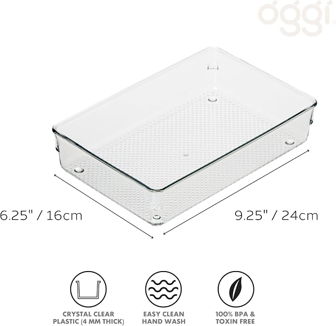 Oggi Clear Drawer Organizer | 6" X 9" | Pack of 2 | - Image 2